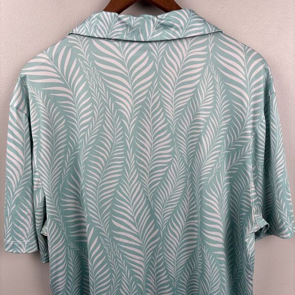 Green side Golf Polo Green AOP men’s Large  classic fit golf Short Sleeve Palm - Picture 7 of 9